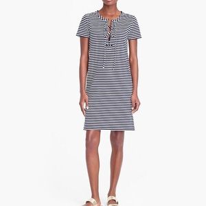 NWT J.Crew Factory Striped Lace-Up Shift Dress